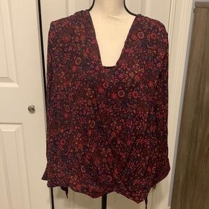 T Tahari Women’s Plus Surplice Long Sleeve Blouse